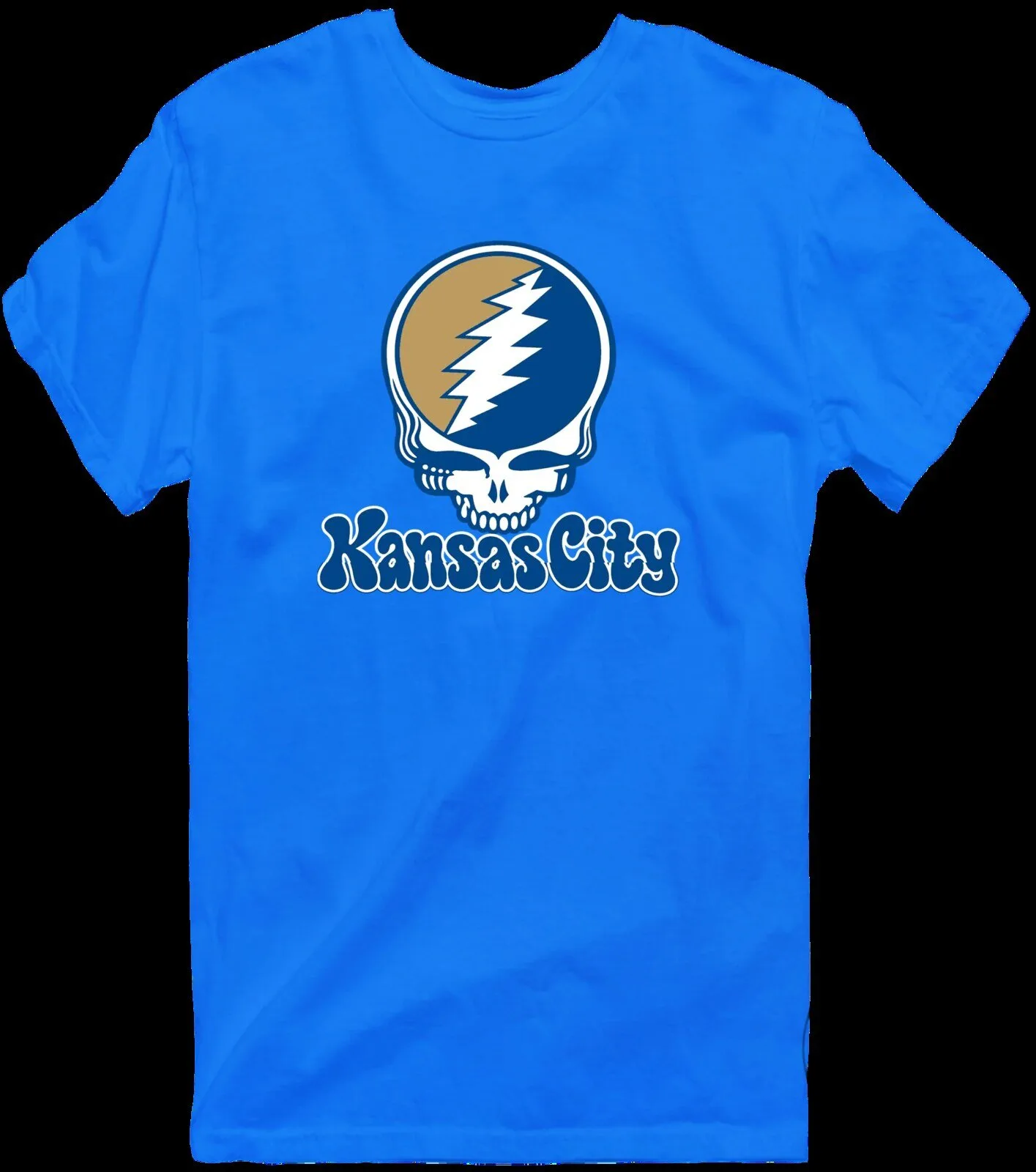 Grateful Dead Kansas City Baseball Stealie Skull Logo Cream T-Shirt 19 Grateful Dead Kansas City Baseball Stealie Skull Logo Cream T-Shirt