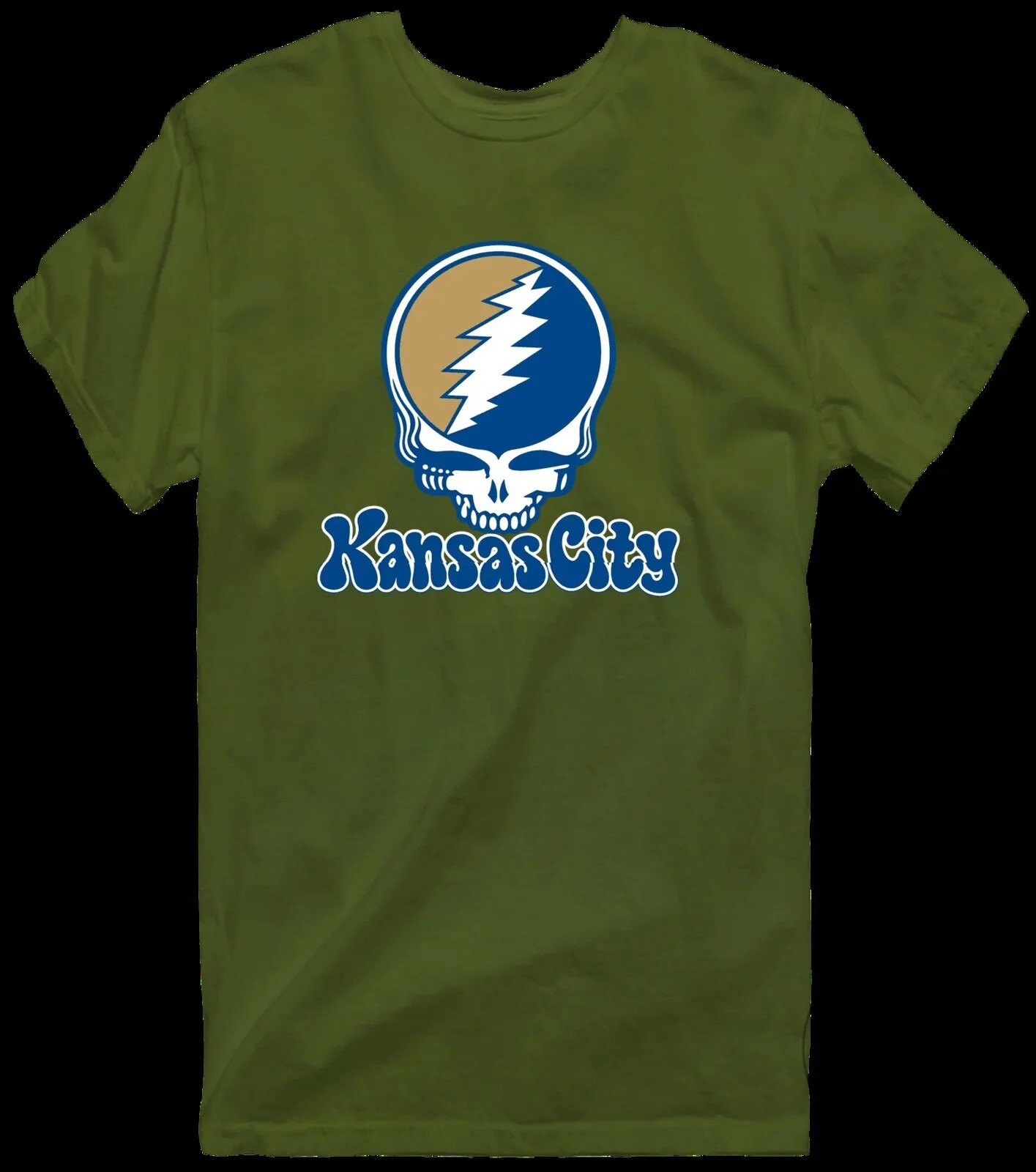 Grateful Dead Kansas City Baseball Stealie Skull Logo Cream T-Shirt 20 Grateful Dead Kansas City Baseball Stealie Skull Logo Cream T-Shirt
