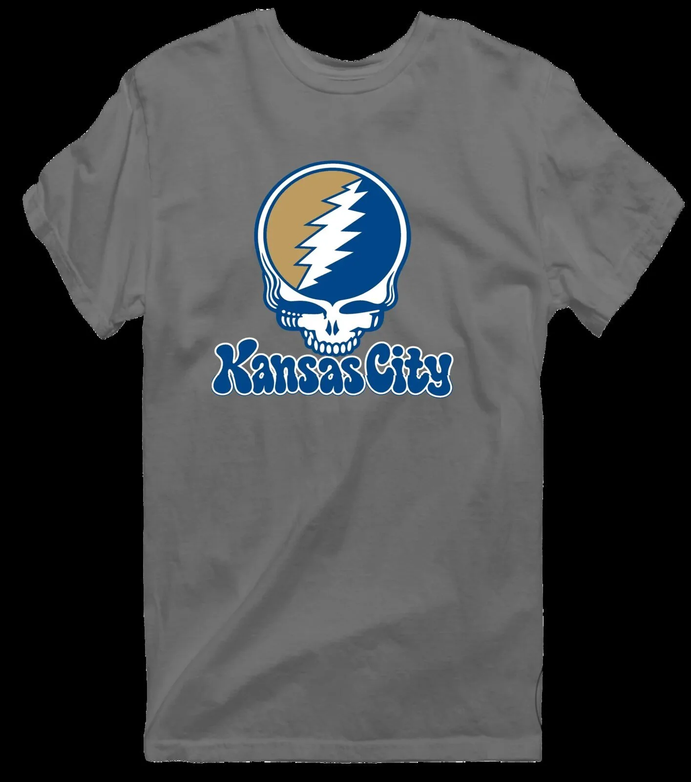 Grateful Dead Kansas City Baseball Stealie Skull Logo Cream T-Shirt 21 Grateful Dead Kansas City Baseball Stealie Skull Logo Cream T-Shirt