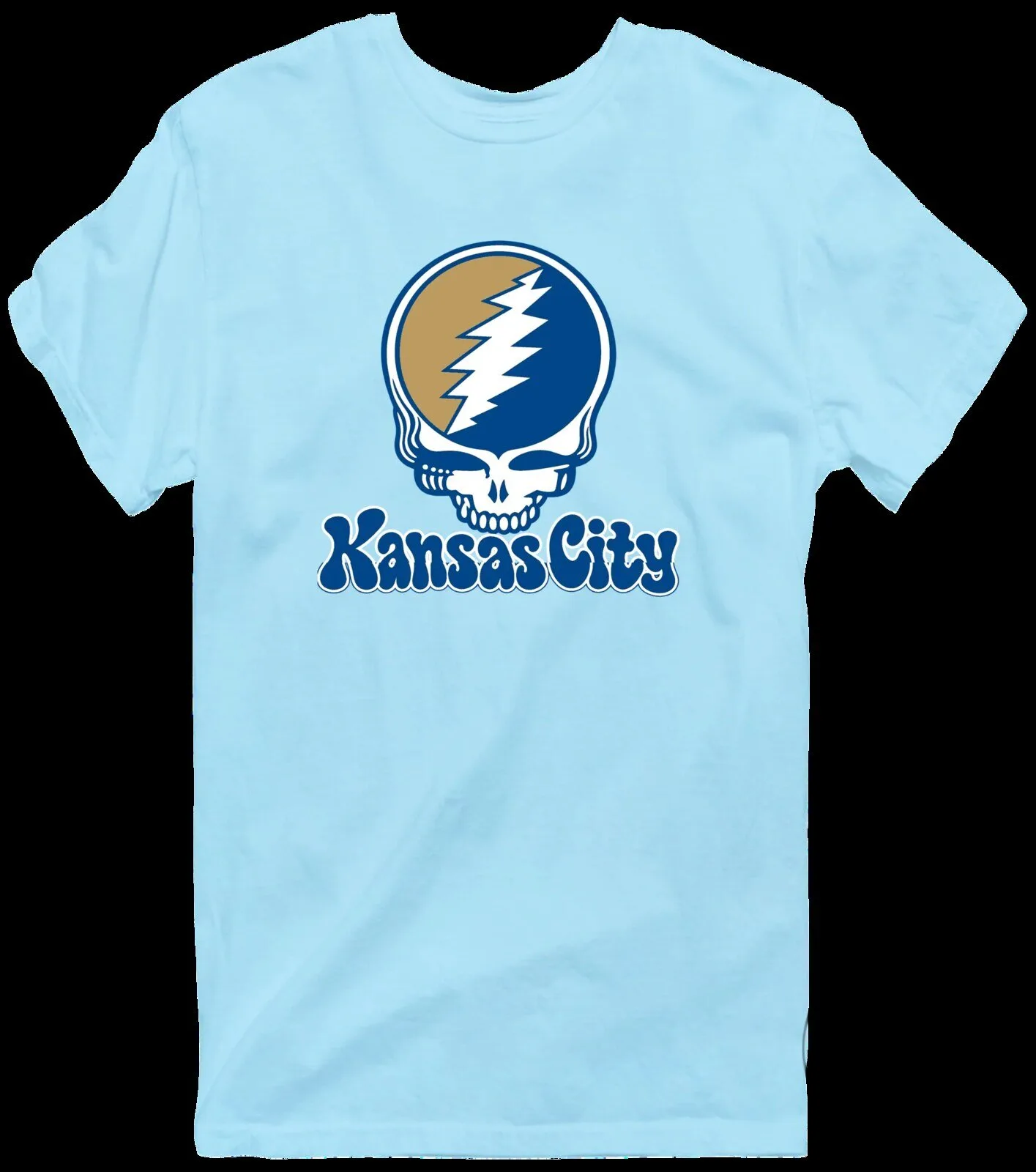 Grateful Dead Kansas City Baseball Stealie Skull Logo Cream T-Shirt 23 Grateful Dead Kansas City Baseball Stealie Skull Logo Cream T-Shirt