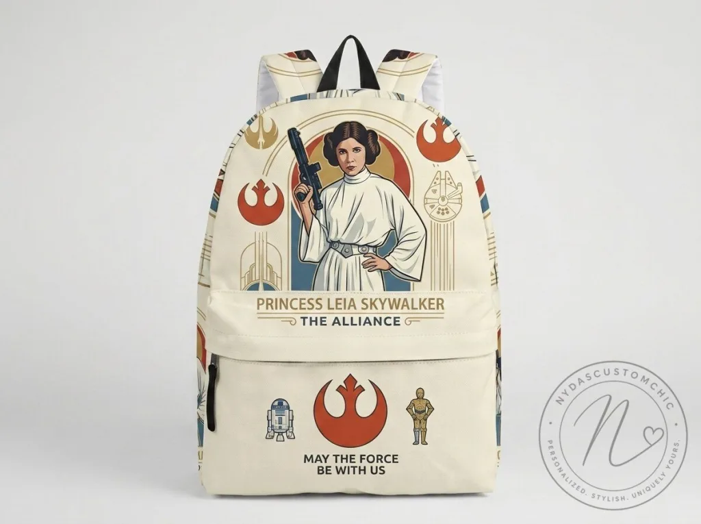 Personalized Champions Style Hoodie for Kansas City Chiefs NFL Football Fans 53 Princess Leia Skywalker The Alliance Star Wars Backpack