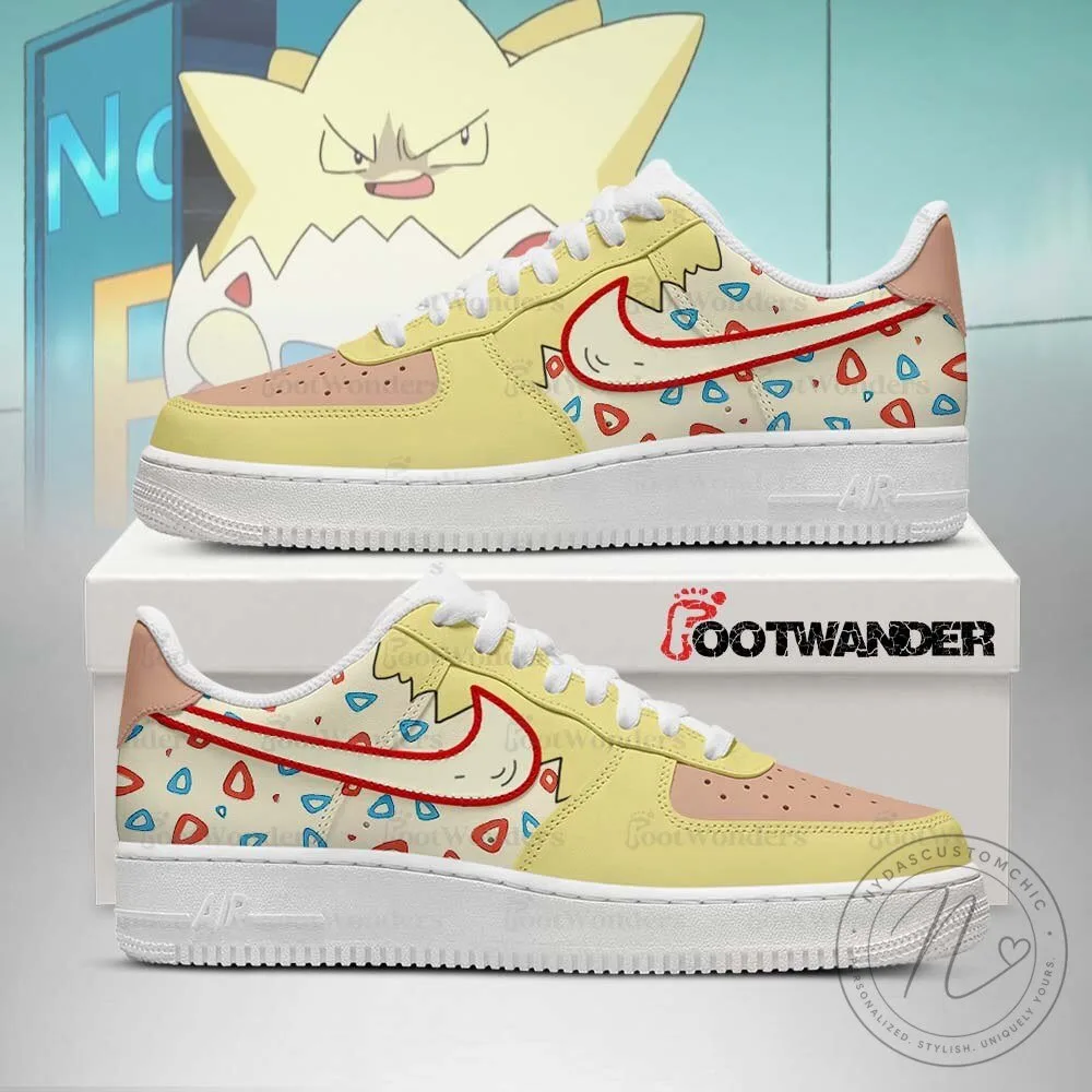 Togepi Pokemon Anime Character Custom Embossed Logo Sneakers
