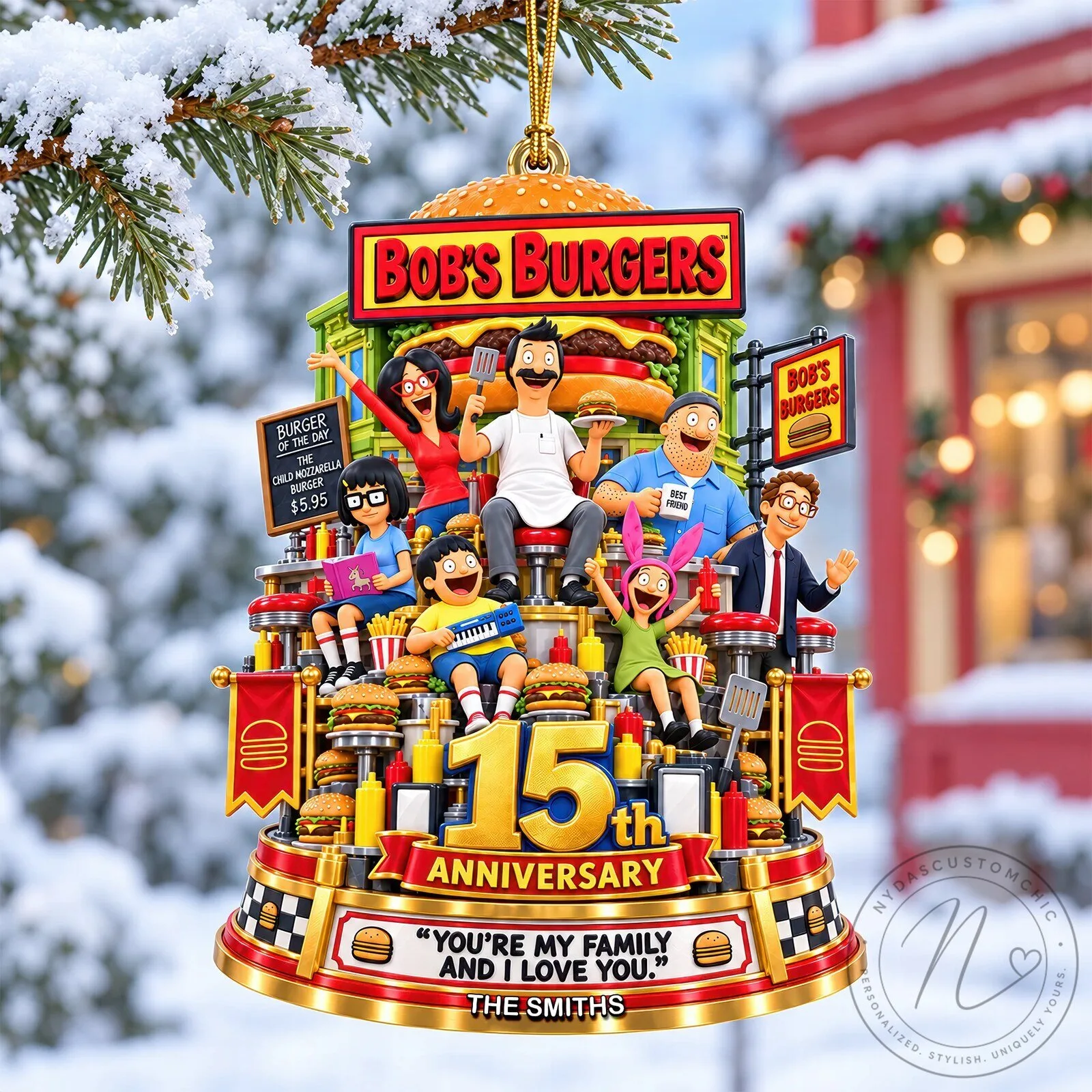 Bob's Burgers 15th Anniversary Family Quote Personalized Christmas Ornament 1 Bob's Burgers 15th Anniversary Family Quote Personalized Christmas Ornament