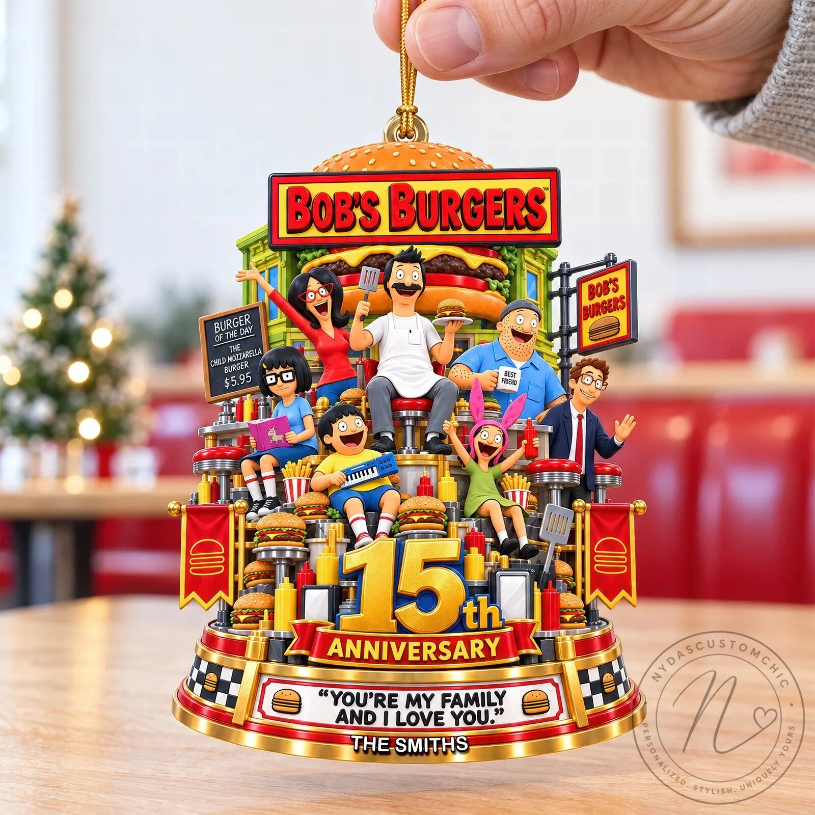 Bob's Burgers 15th Anniversary Family Quote Personalized Christmas Ornament 11 Bob
