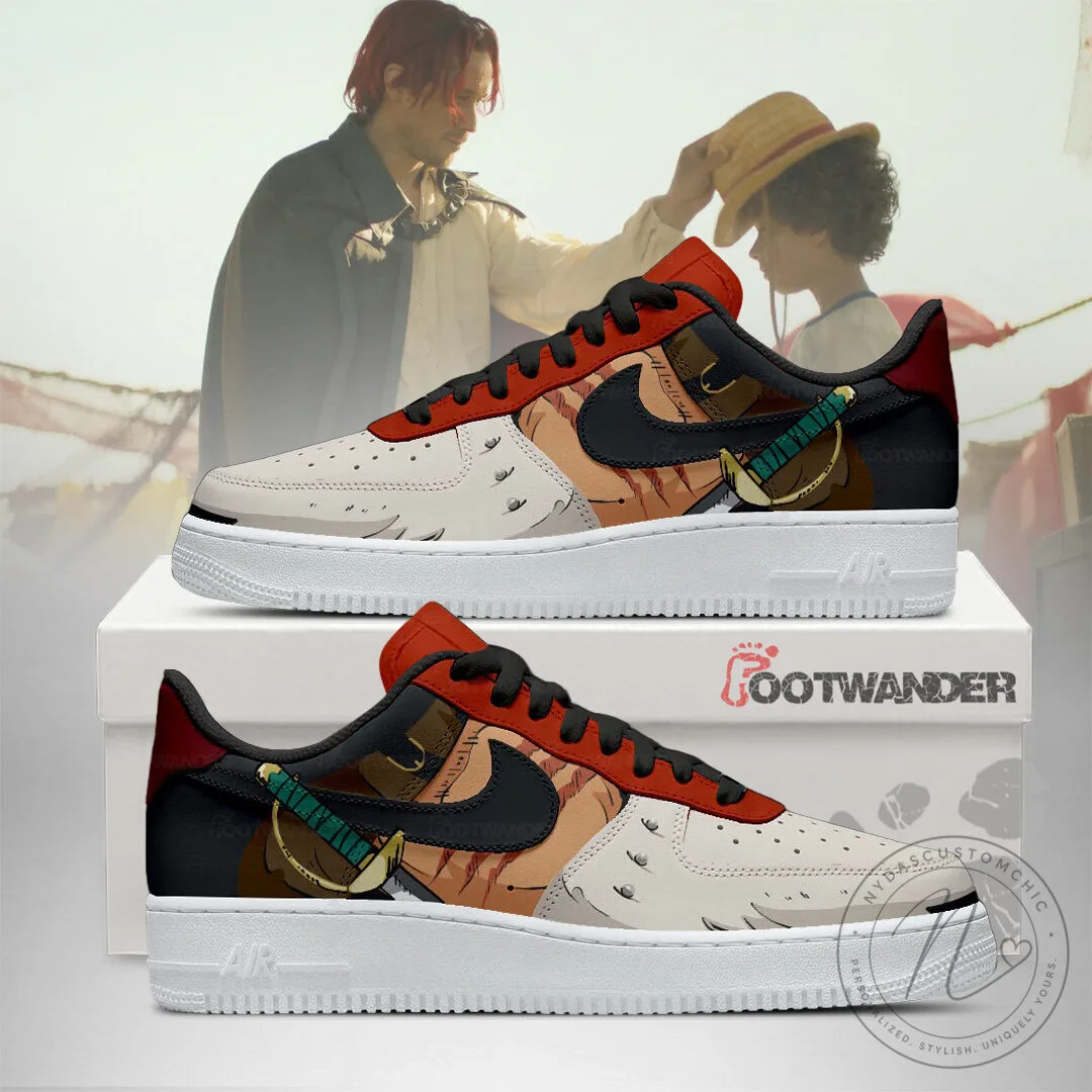 One Piece Shanks Red-Haired Pirate Anime Manga Fan Art Custom Shoes