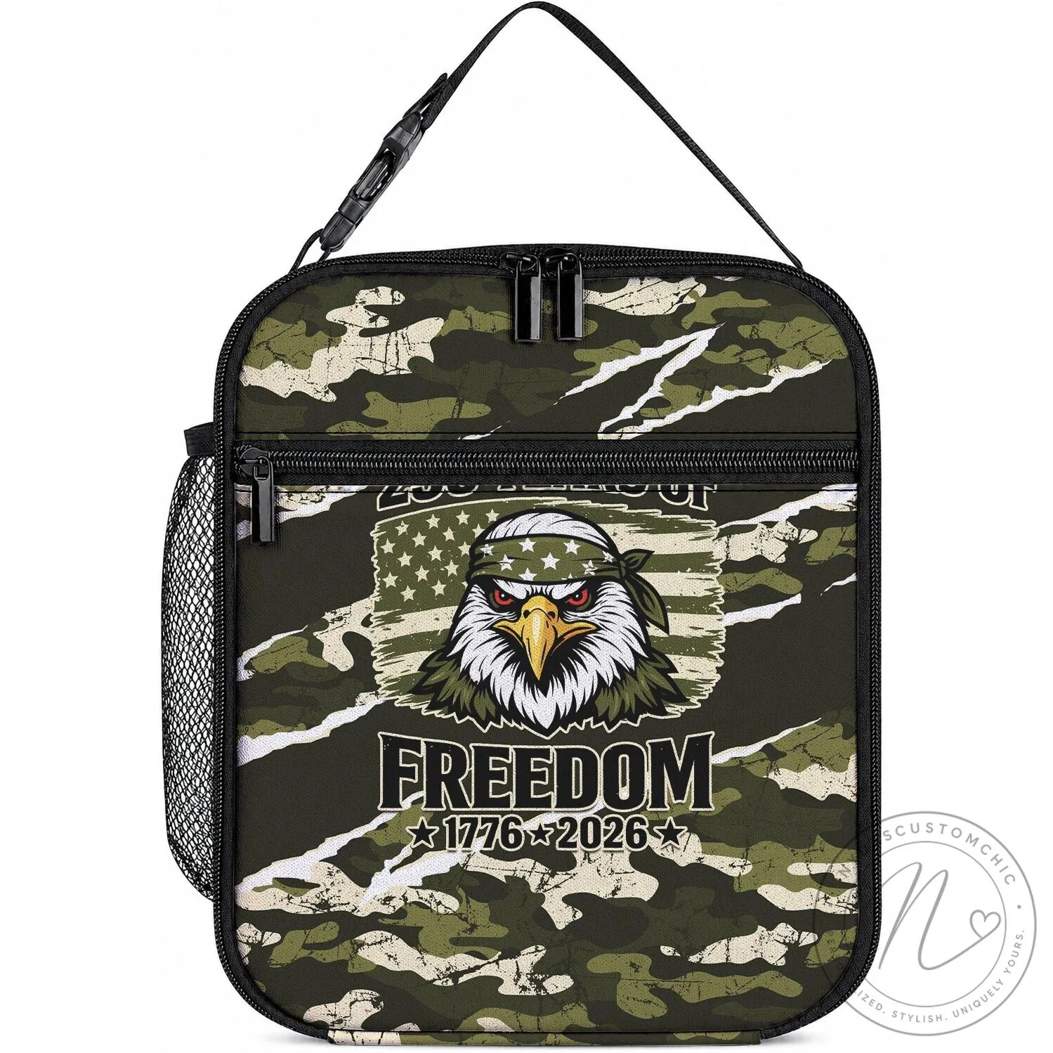 American Eagle Freedom 1776-2026 Camouflage Insulated Lunch Bag