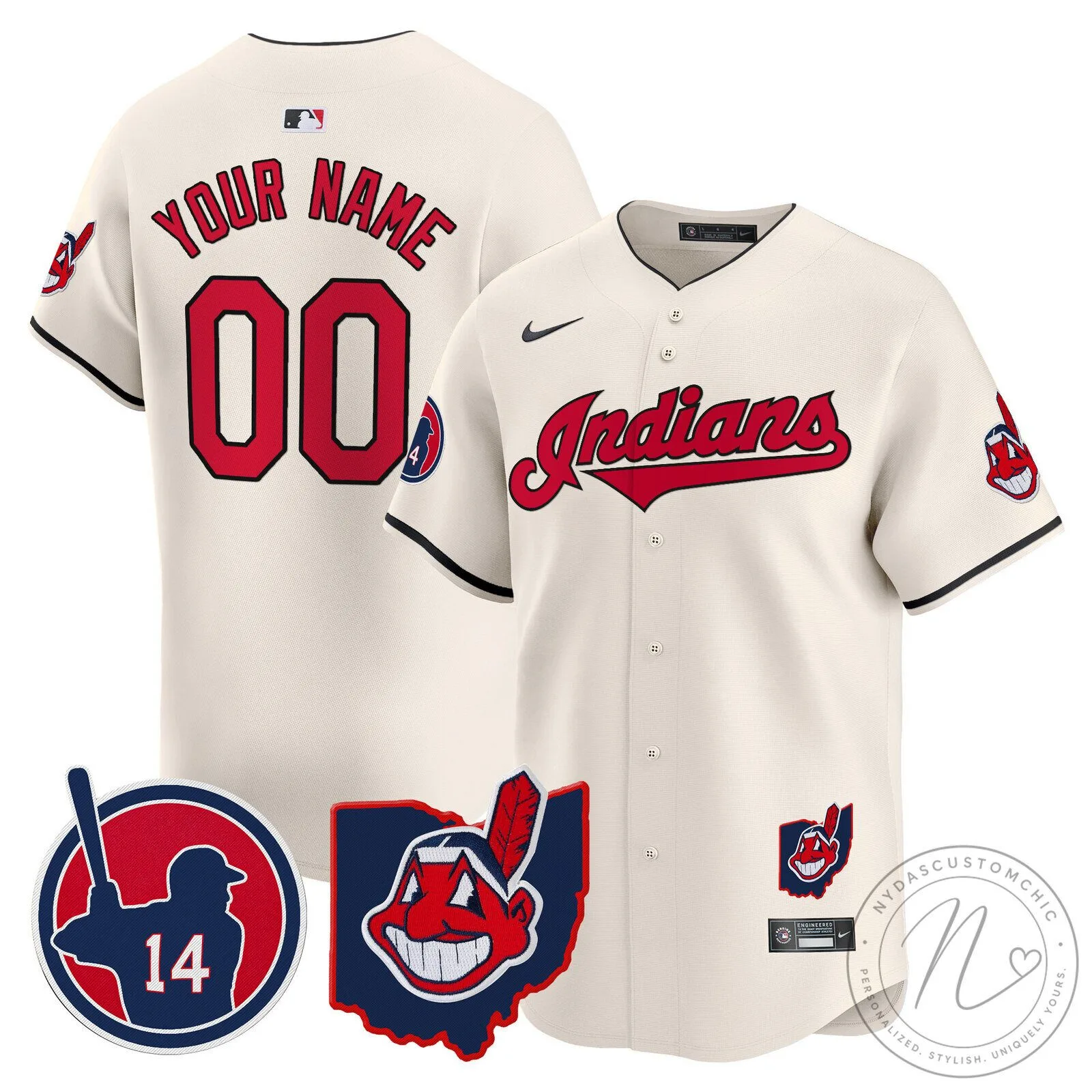 Cleveland Indians Custom Baseball Jersey Black Gold 18 Cleveland Indians Custom Baseball Jersey Black Gold