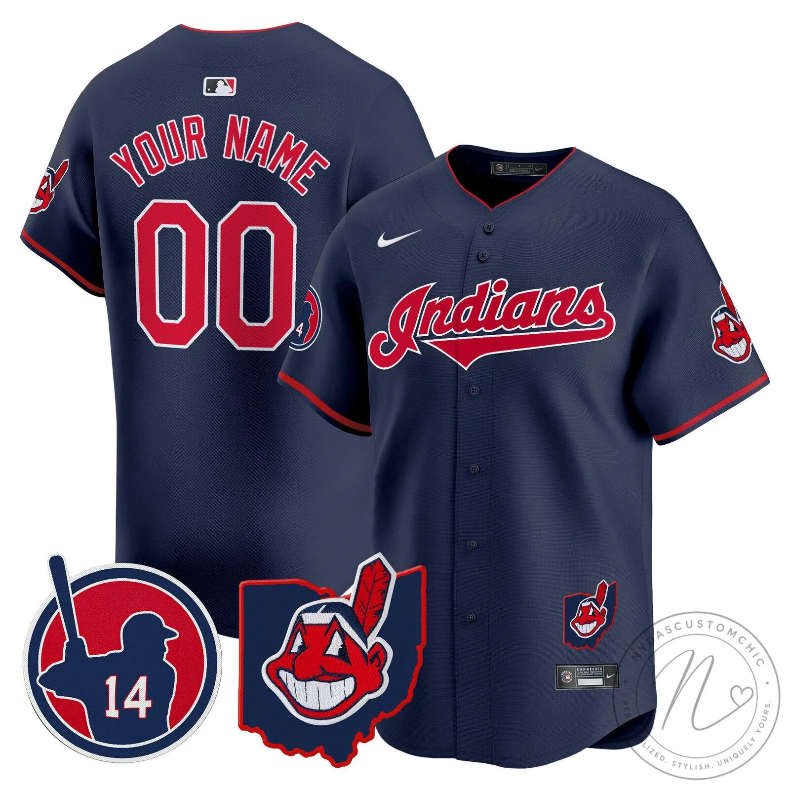 Cleveland Indians Custom Baseball Jersey Black Gold 20 Cleveland Indians Custom Baseball Jersey Black Gold