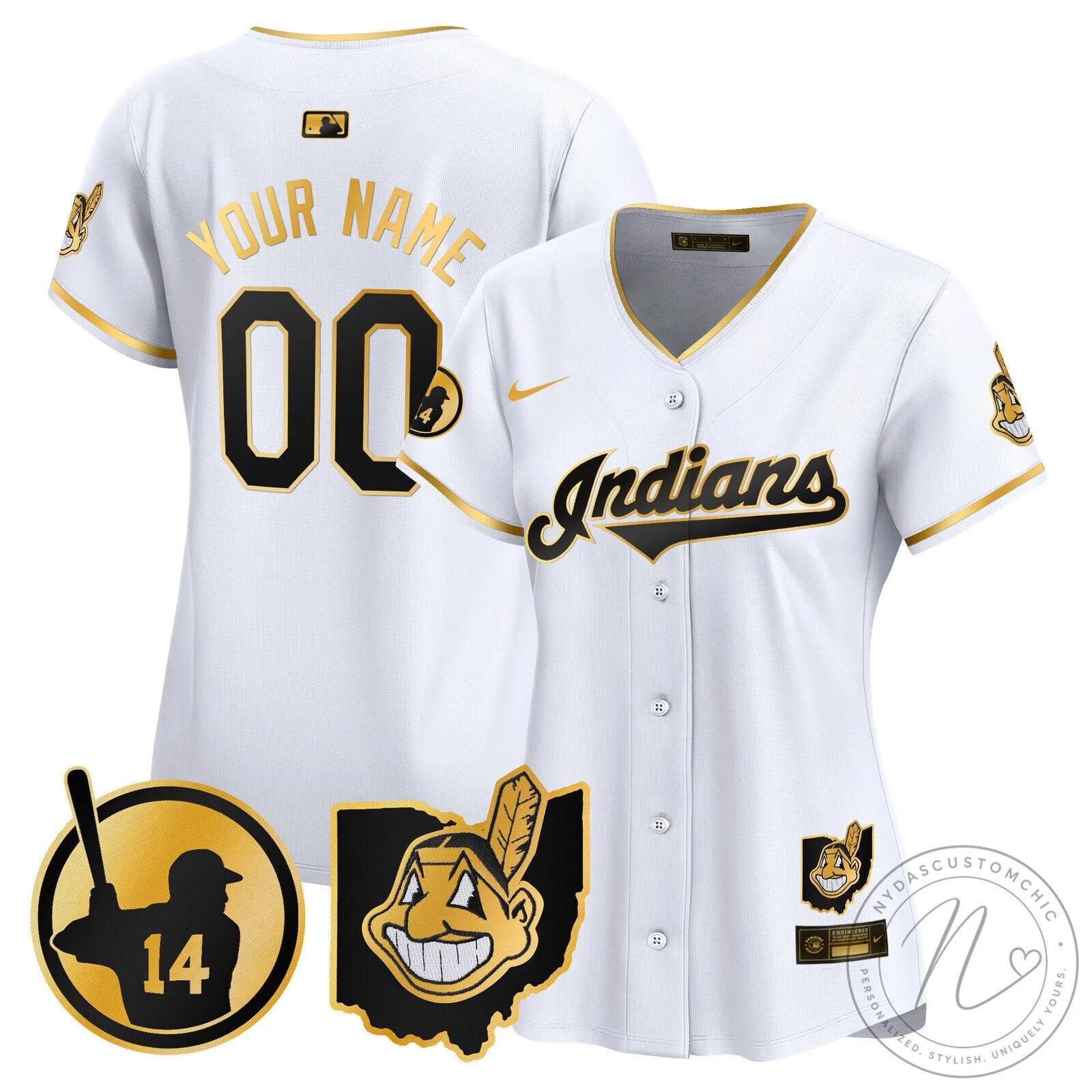 Cleveland Indians Custom Baseball Jersey Black Gold 23 Cleveland Indians Custom Baseball Jersey Black Gold