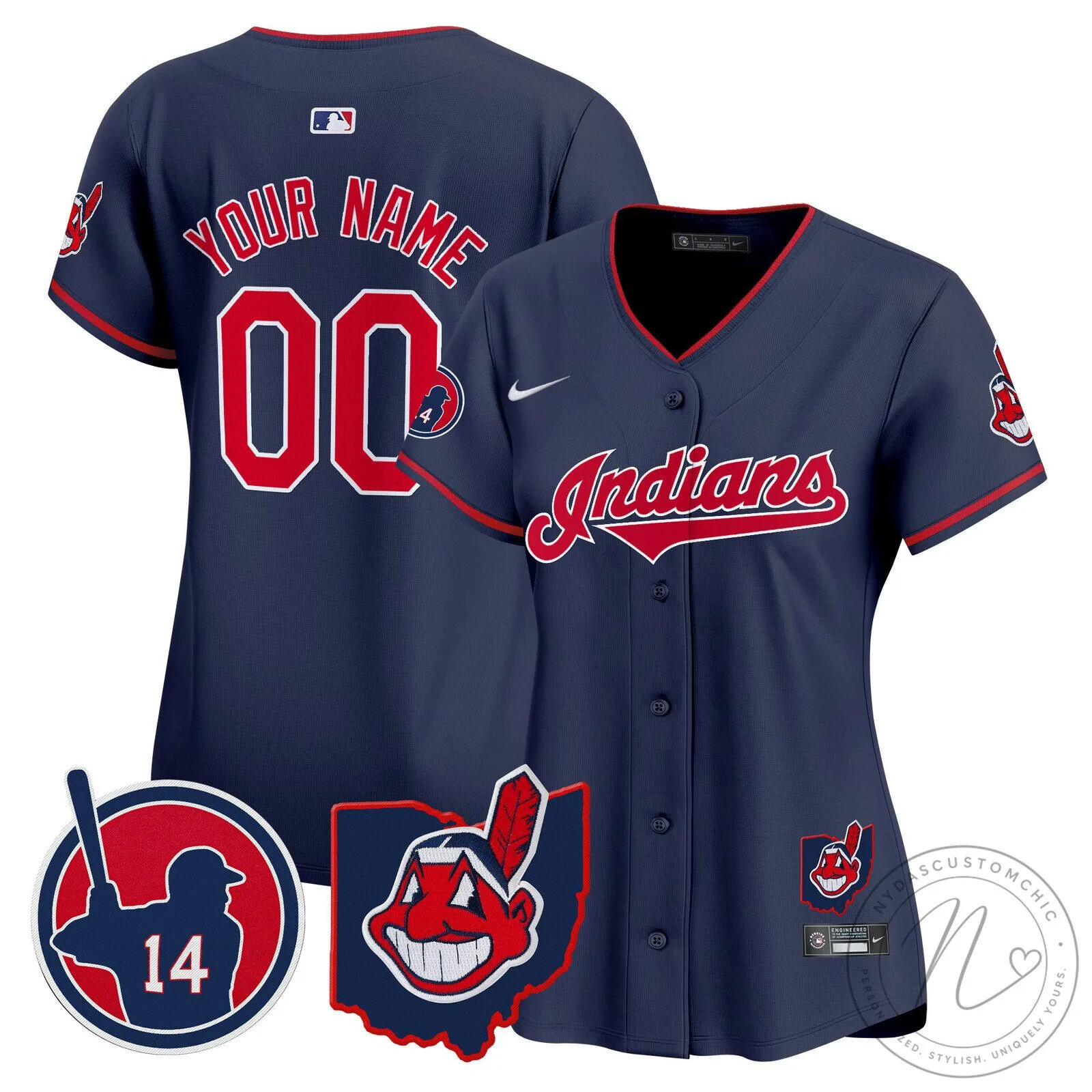 Cleveland Indians Custom Baseball Jersey Black Gold 26 Cleveland Indians Custom Baseball Jersey Black Gold