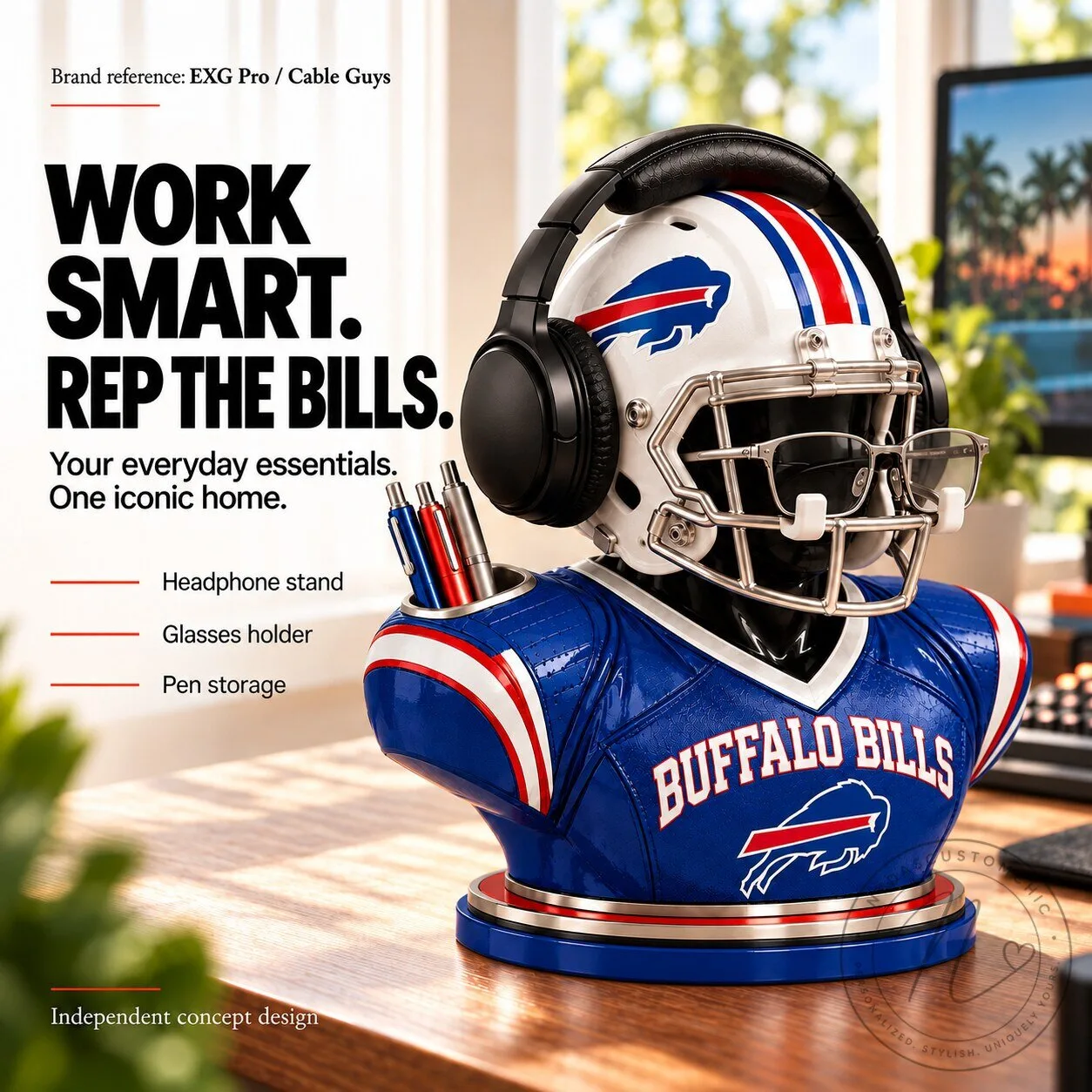 Buffalo Bills Football Helmet Desk Organizer 2 Buffalo Bills Football Helmet Desk Organizer