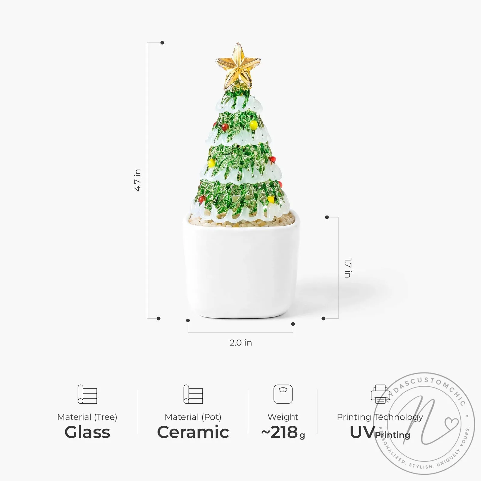 Personalized Snowman Family Christmas Tree Potted Glass Ornament 11 Personalized Snowman Family Christmas Tree Potted Glass Ornament
