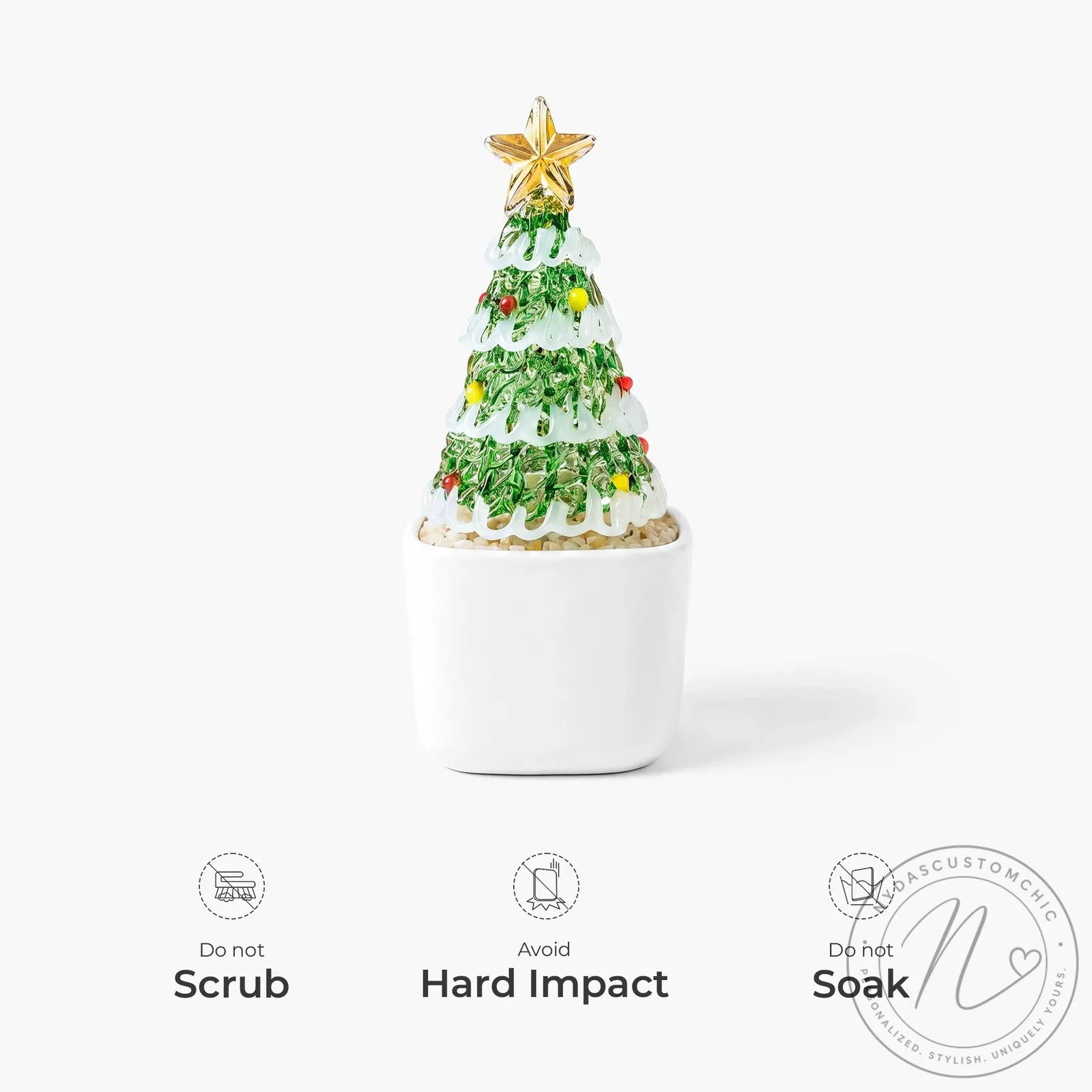 Personalized Snowman Family Christmas Tree Potted Glass Ornament 12 Personalized Snowman Family Christmas Tree Potted Glass Ornament