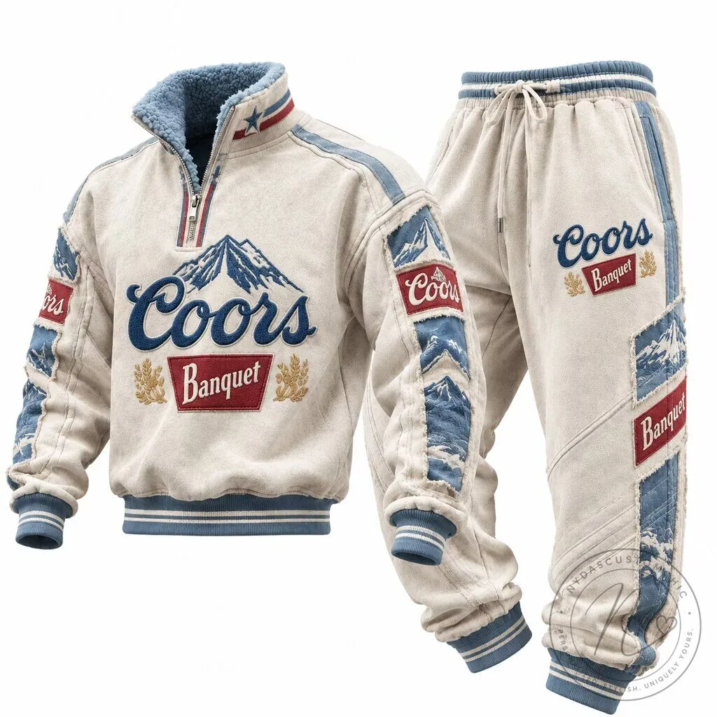 Coors Banquet Beer Vintage Western Style Quarter Zip Pullover Hoodie 5 Coors Banquet Beer Vintage Western Style Quarter Zip Pullover Hoodie