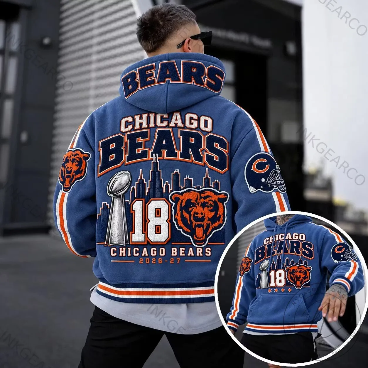 Chicago Bears NFL Football Team City Skyline Design Hoodie 2 Chicago Bears NFL Football Team City Skyline Design Hoodie