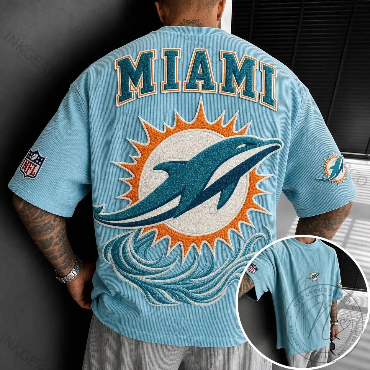 Miami Dolphins NFL Football Team Logo Short-Sleeve T-Shirt