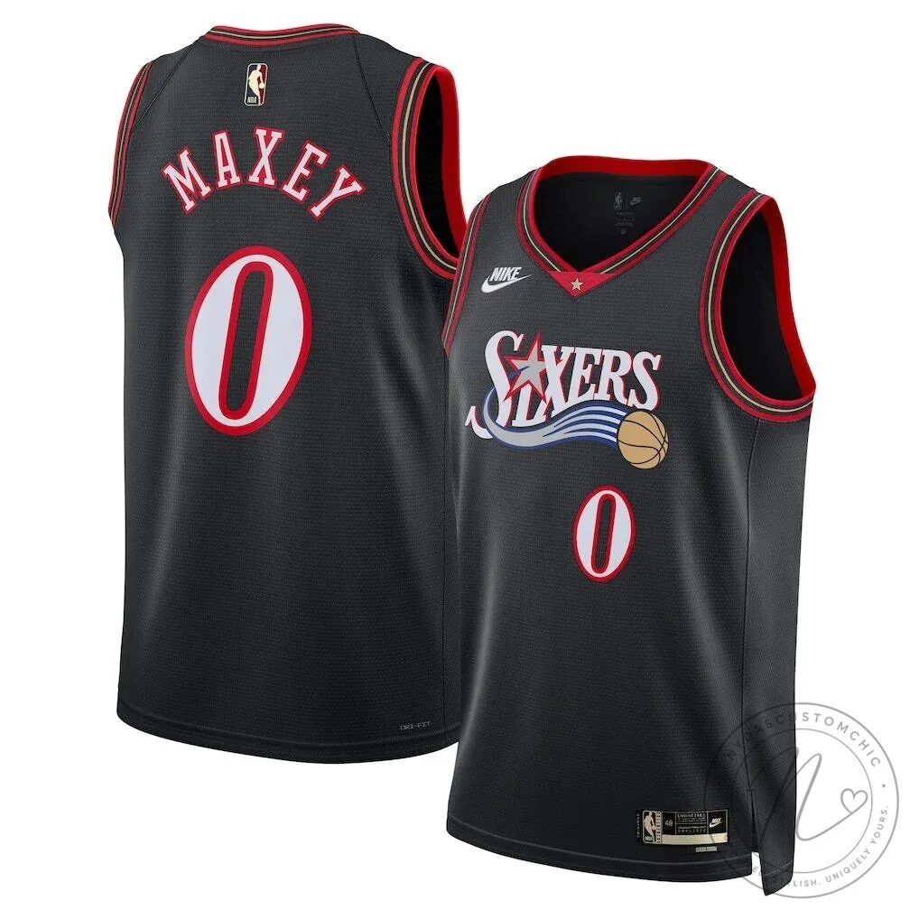 Tyrese Maxey Philadelphia 76ers City Edition Black Basketball Jersey