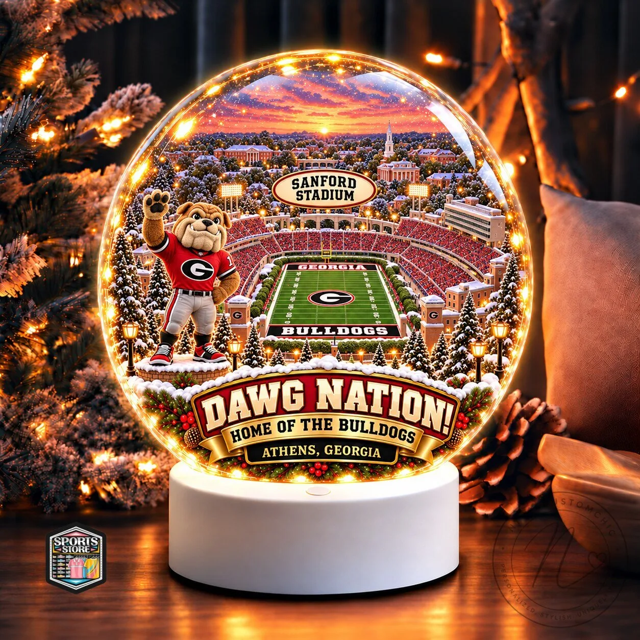 Georgia Bulldogs Sanford Stadium Dawg Nation Light Up Snow Globe 1 Georgia Bulldogs Sanford Stadium Dawg Nation Light Up Snow Globe