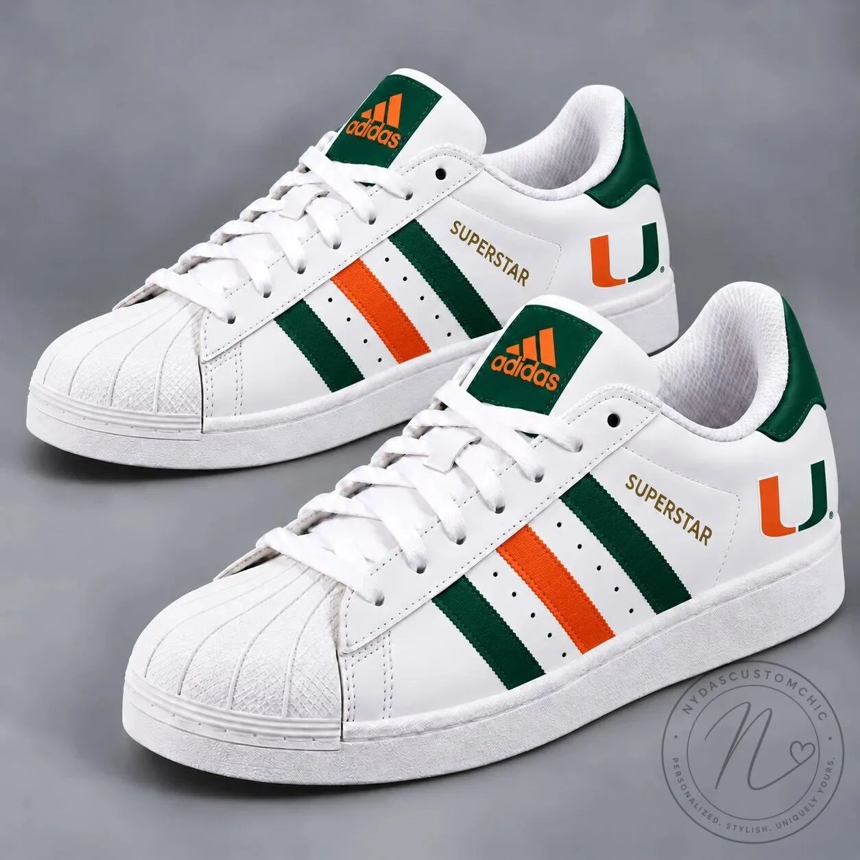 Miami Hurricanes NCAA Adidas Superstar Shoes 2 Miami Hurricanes NCAA Adidas Superstar Shoes