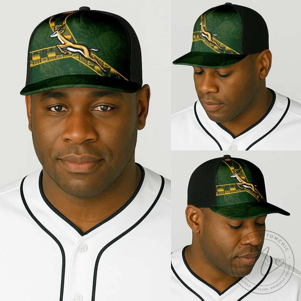 South Africa Rugby Springbok Emblem Green Protea Pattern Trucker Cap Hat 14 South Africa Rugby Springbok Emblem Green Protea Pattern Trucker Cap Hat