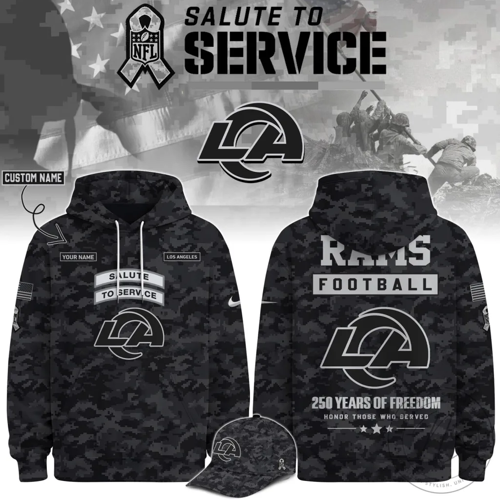 Los Angeles Rams Salute To Service Football Camouflage Hoodie Los Angeles Rams Salute To Service Football Camouflage Hoodie