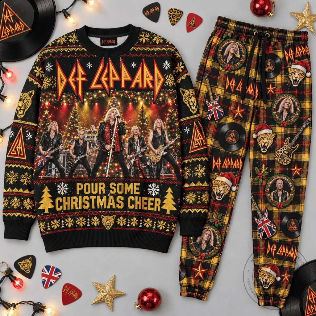 Def Leppard Pour Some Christmas Cheer Holiday Sweatshirt 27 Def Leppard Pour Some Christmas Cheer Holiday Sweatshirt