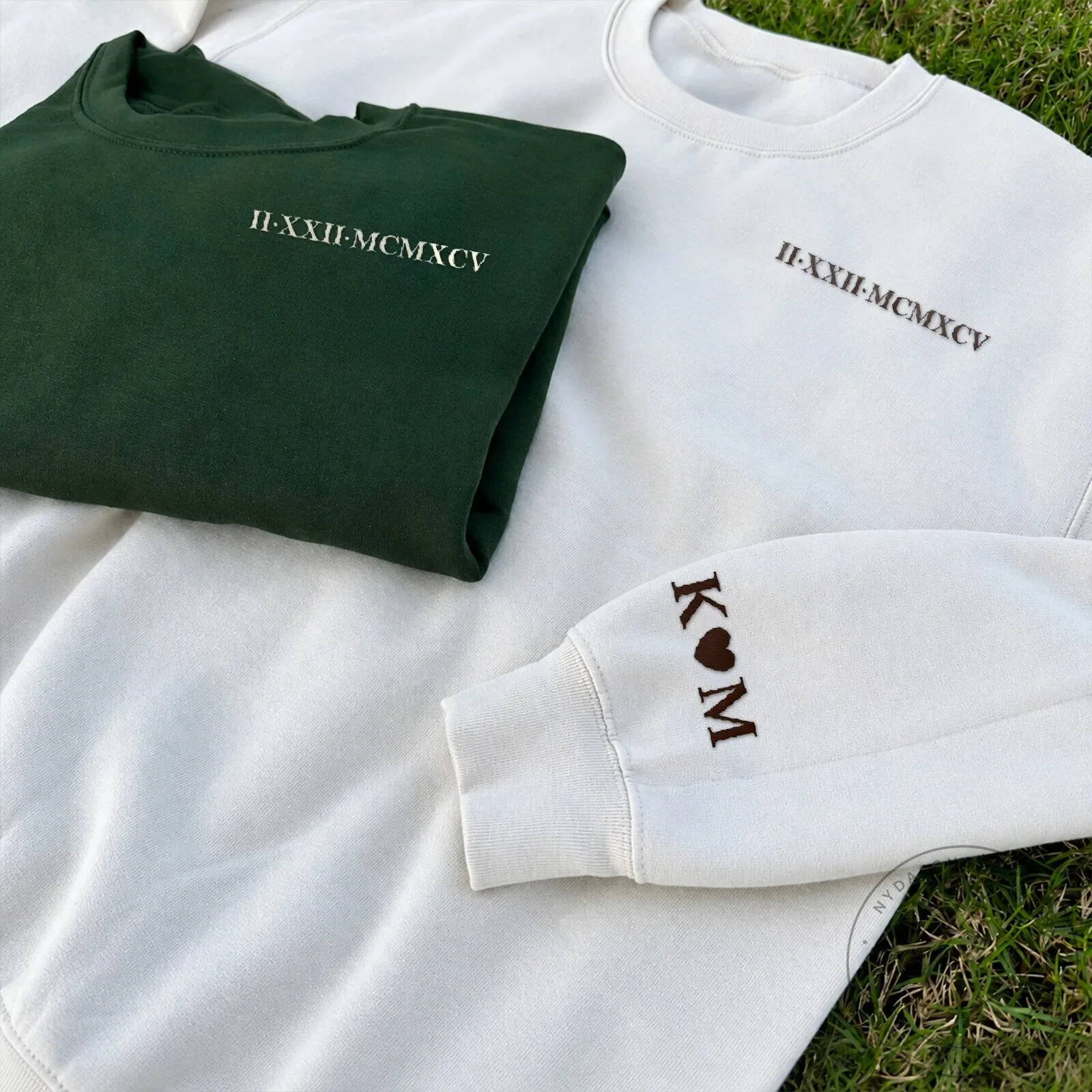 Personalized Couple Initials Roman Numeral Date Matching Sweatshirt 11 Personalized Couple Initials Roman Numeral Date Matching Sweatshirt