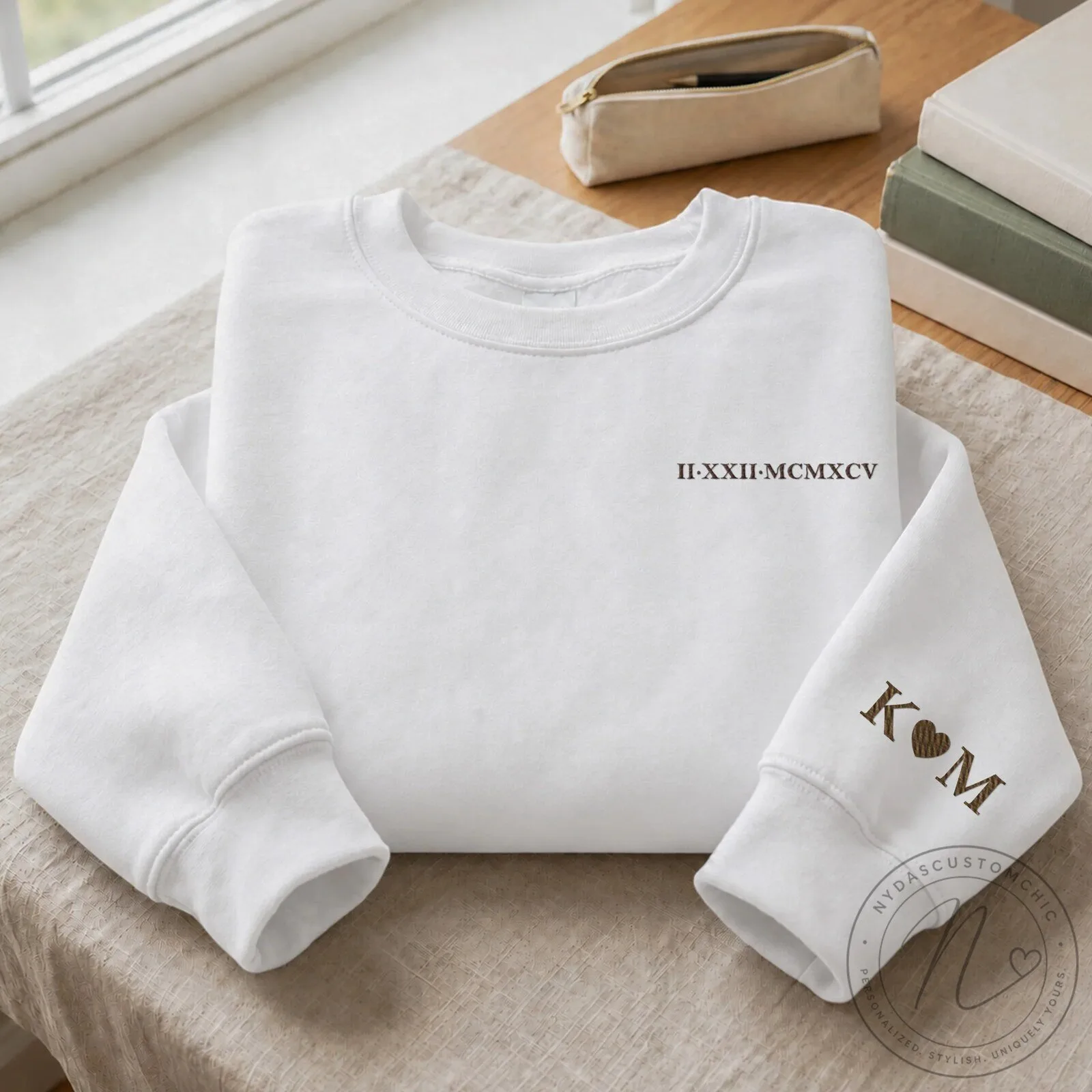 Personalized Couple Initials Roman Numeral Date Matching Sweatshirt 12 Personalized Couple Initials Roman Numeral Date Matching Sweatshirt
