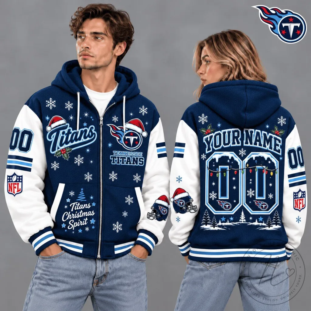 Tennessee Titans Christmas Spirit Custom Name Number Zip Up Hoodie Tennessee Titans Christmas Spirit Custom Name Number Zip Up Hoodie