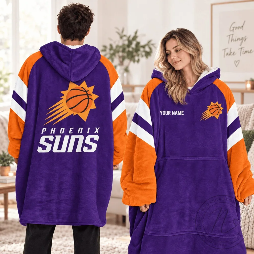 Phoenix Suns NBA Basketball Team Personalized Wearable Blanket Hoodie Phoenix Suns NBA Basketball Team Personalized Wearable Blanket Hoodie