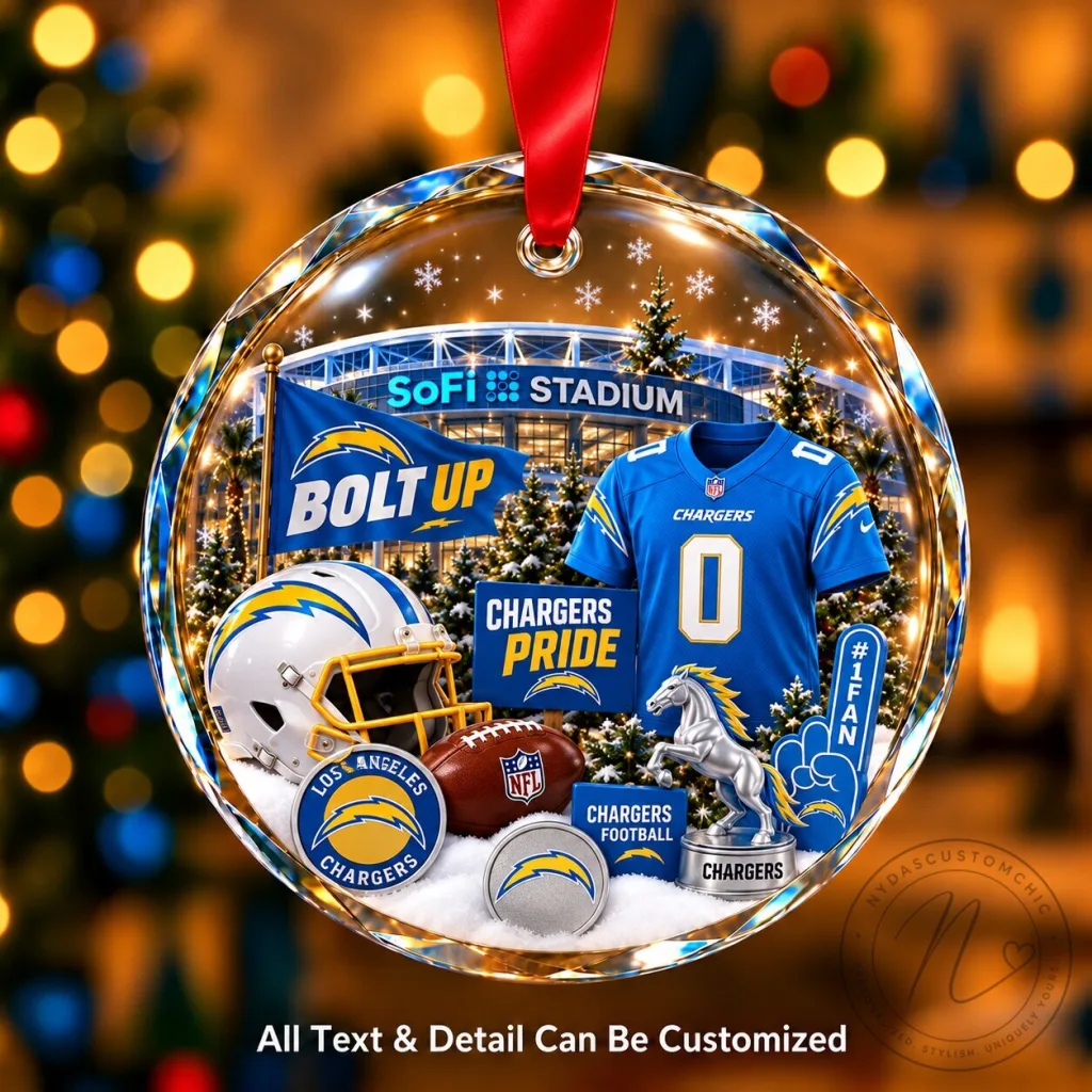 Los Angeles Chargers SoFi Stadium Christmas Tree Ornament Los Angeles Chargers SoFi Stadium Christmas Tree Ornament