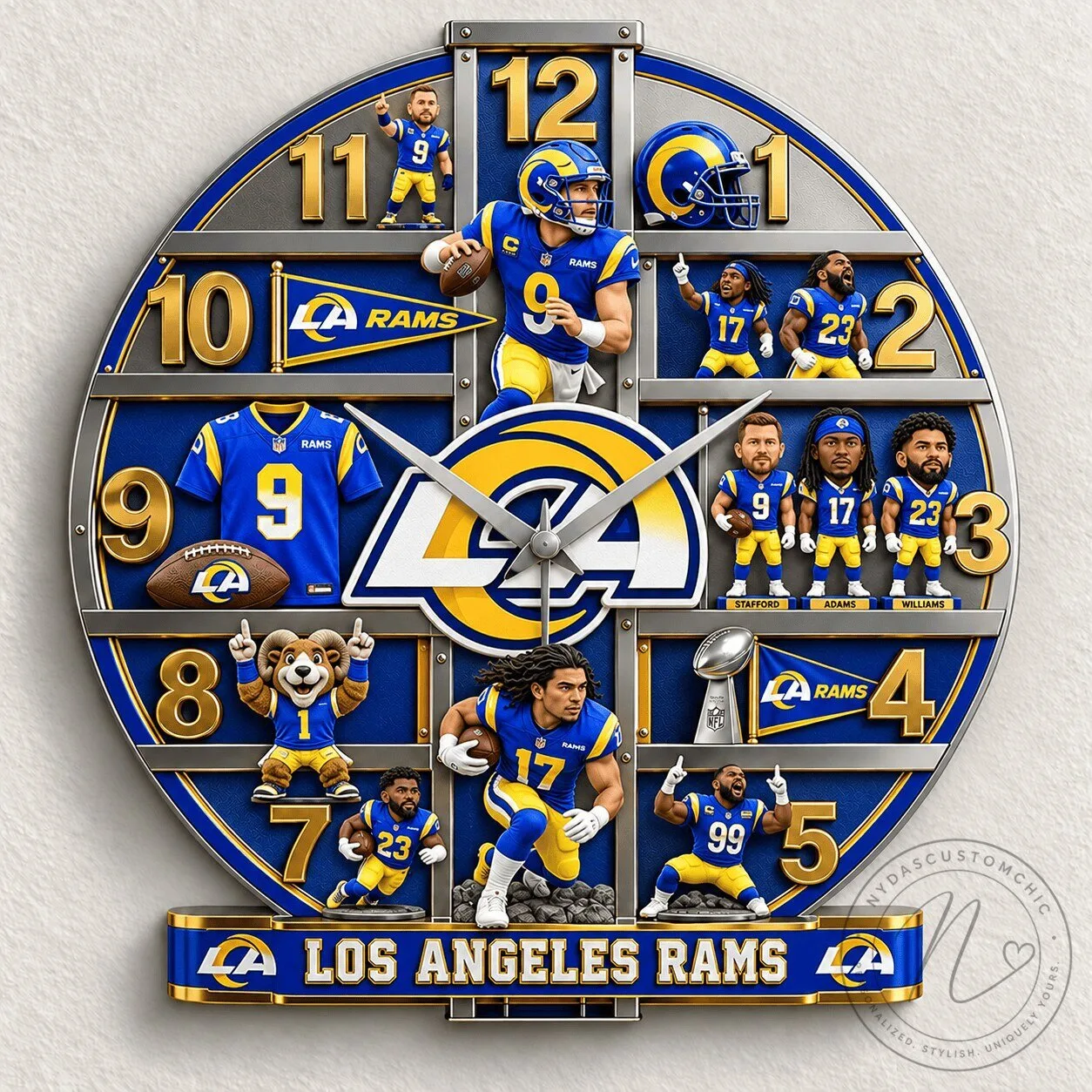 The Beatles Abbey Road Christmas Holiday Long Sleeve Pajamas Set 6 Los Angeles Rams NFL Football Team Logo Wall Clock