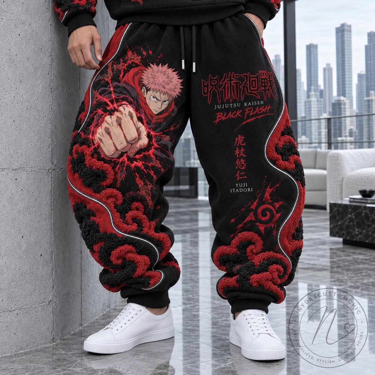 Jujutsu Kaisen Yuji Itadori Black Flash Anime Sweatpants