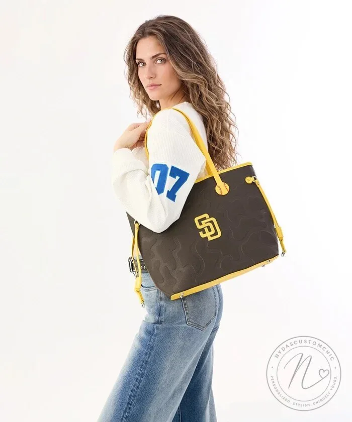 San Diego Padres MLB Baseball Team Logo Tote Bag with Wristlet Wallet Set 19 San Diego Padres MLB Baseball Team Logo Tote Bag with Wristlet Wallet Set
