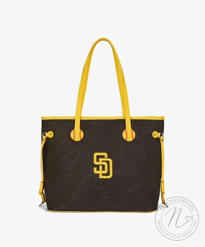 San Diego Padres MLB Baseball Team Logo Tote Bag with Wristlet Wallet Set 22 San Diego Padres MLB Baseball Team Logo Tote Bag with Wristlet Wallet Set