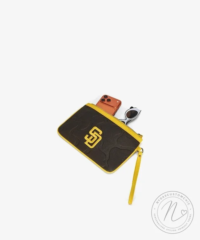 San Diego Padres MLB Baseball Team Logo Tote Bag with Wristlet Wallet Set 31 San Diego Padres MLB Baseball Team Logo Tote Bag with Wristlet Wallet Set