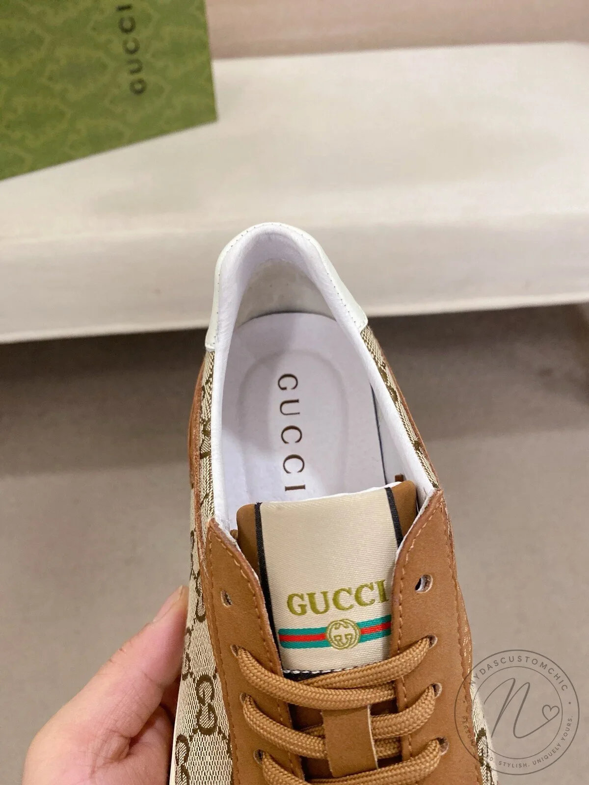Gucci Monogram Canvas And Suede Low Top Sneakers For Men 12 Gucci Monogram Canvas And Suede Low Top Sneakers For Men
