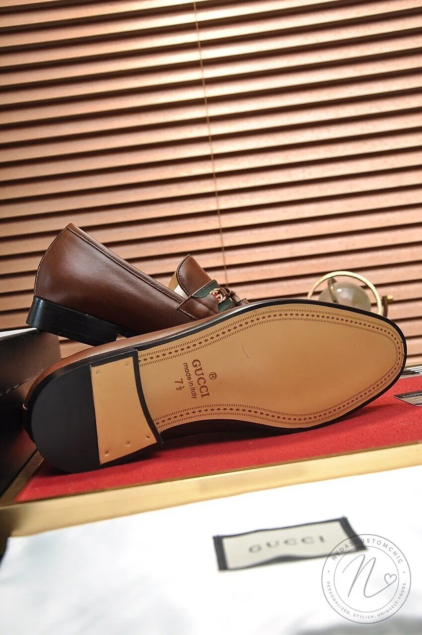 Gucci Brown Leather Tassel Loafers for Men Formal Slip-On Shoes 13 Gucci Brown Leather Tassel Loafers for Men Formal Slip-On Shoes