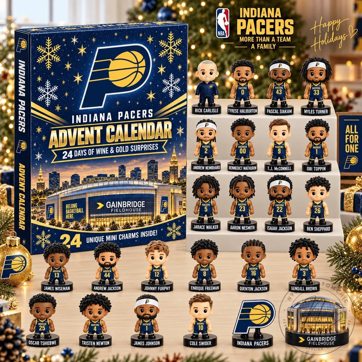 Indiana Pacers 24 Days of Basketball Advent Calendar with Mini Figurines