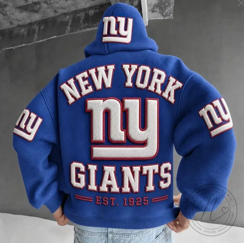 New York Giants NFL Football Team Royal Blue Hoodie with Embroidered Logo 1 New York Giants NFL Football Team Royal Blue Hoodie with Embroidered Logo